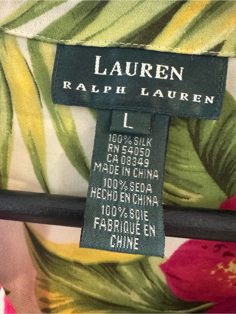 Lauren Ralph Lauren Cream Tropical Floral Button-Down Shirt - Picture 4 of 6